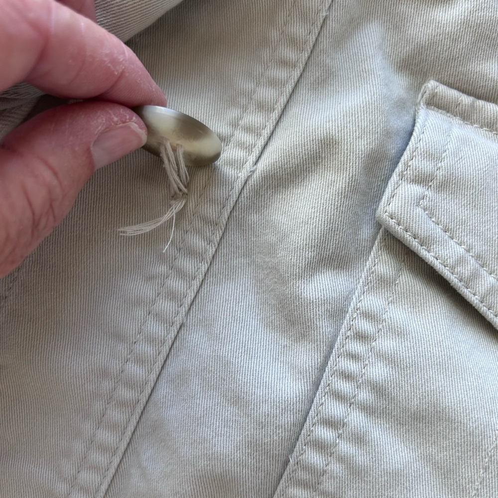 L.L.Bean tan cotton utility jacket. Preppy. Military inspired. EUC. Travel. Work - Picture 9 of 16